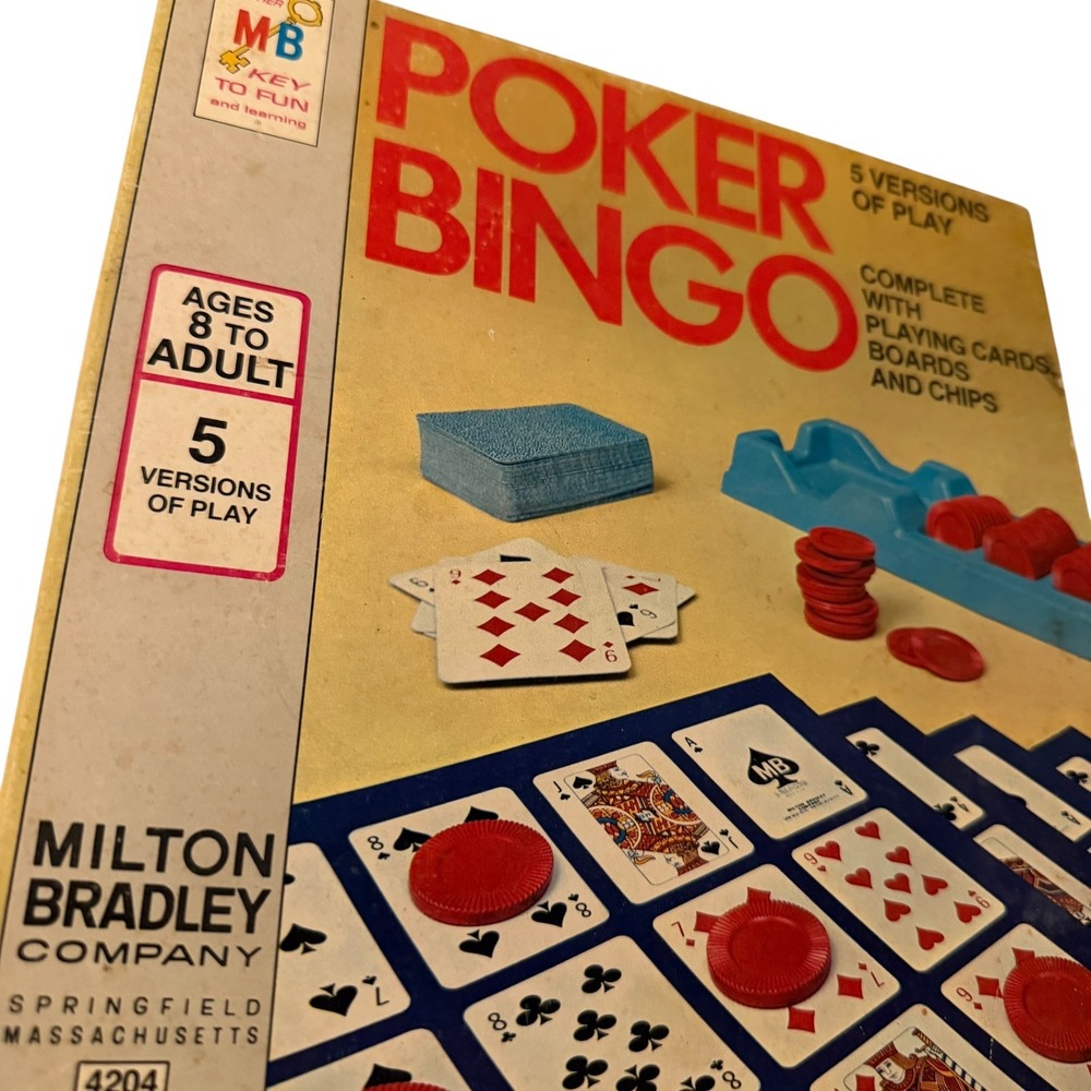 Milton Bradley Poker Bingo 4204 Vintage 1972 Board Game Complete Used